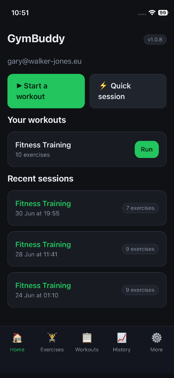 GymBuddy screenshot
